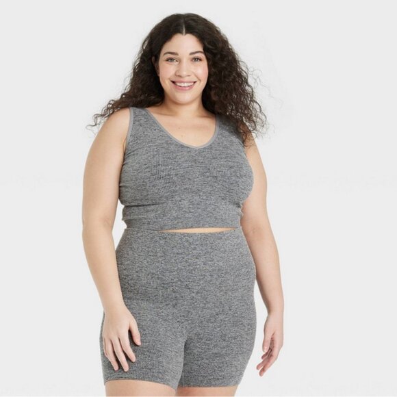 Women's Ribbed Seamless Reversible Tank Top - Colsie™ Gray 2X - Picture 1 of 5